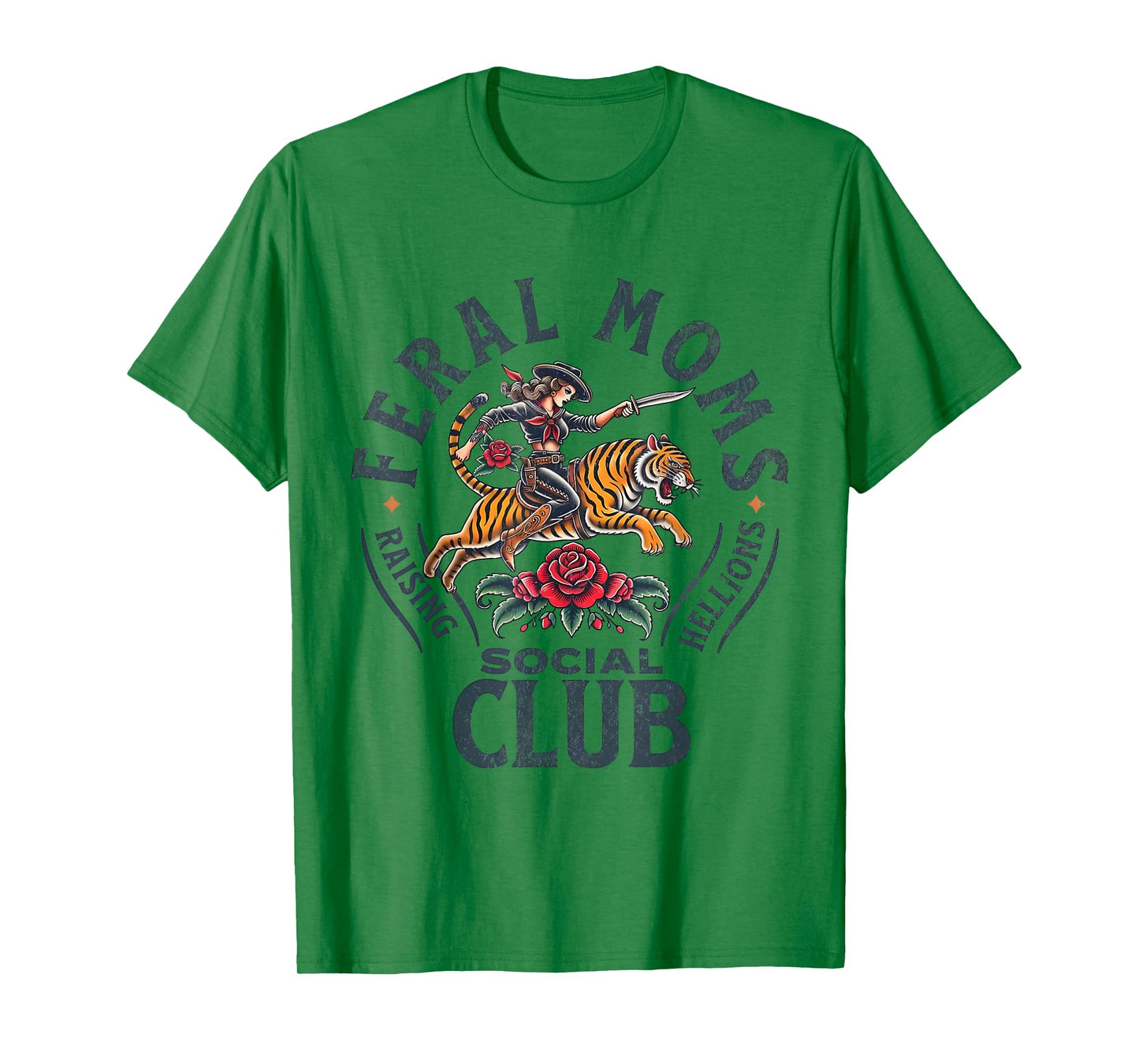 Retro Feral Moms Social Club Sarcastic Saying Mothers T-Shirt