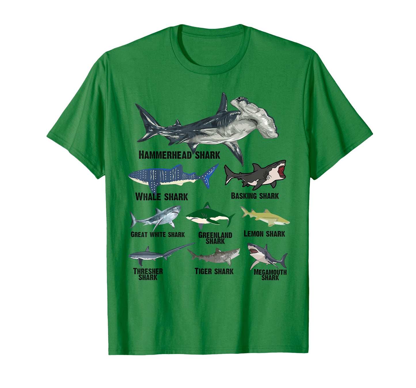 Types of Sharks 2025 Ocean Wildlife Week Educational Shark T-Shirt