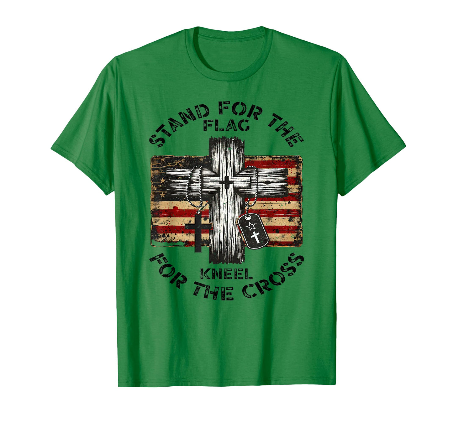 Stand for the Flag kneel for the cross USA Christian Flag T-Shirt
