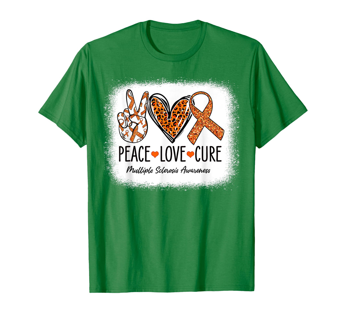 Peace Love Cure Multiple Sclerosis Awareness MS Warrior T-Shirt