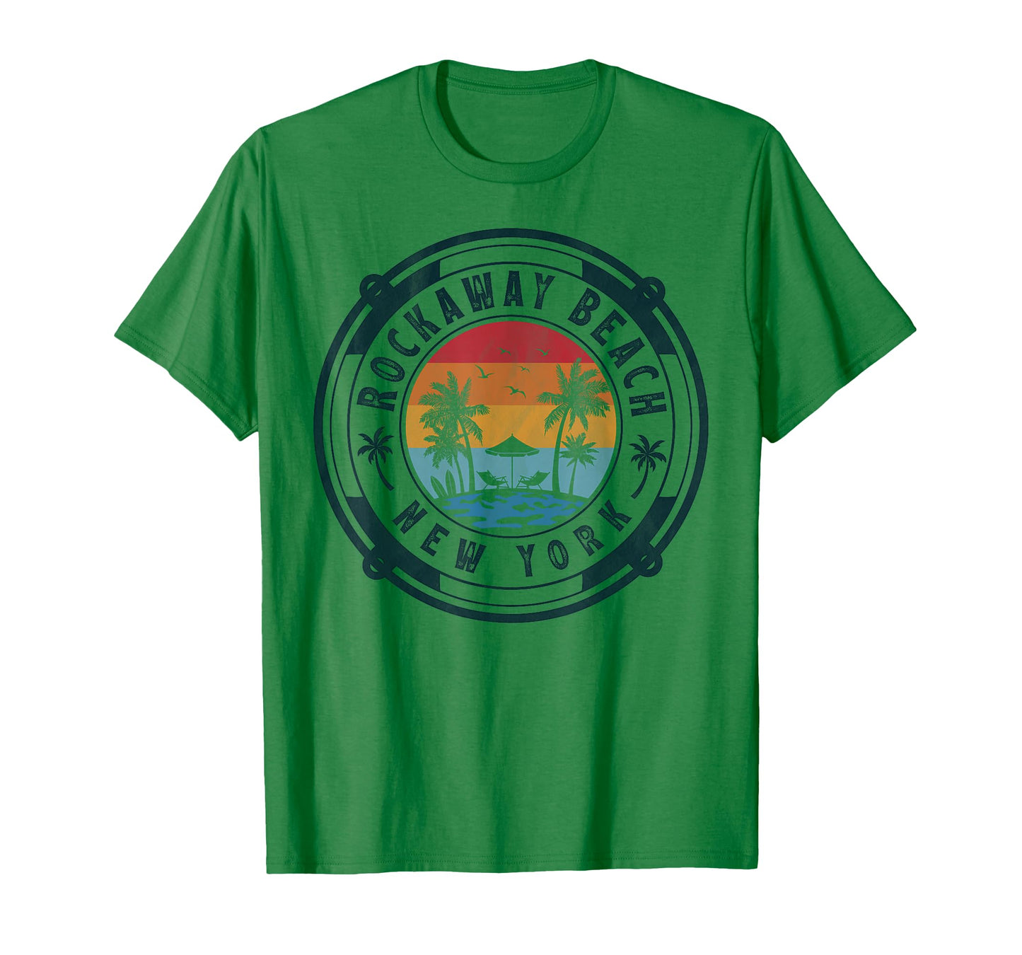 Rockaway Beach New York Summer Vacation Vintage Sunset T-Shirt