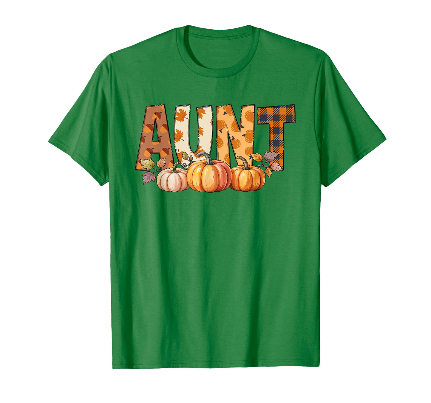 Aunt Fall Pumpkin Leaves Autumn Women’s Seasonal Men Women T-Shirt