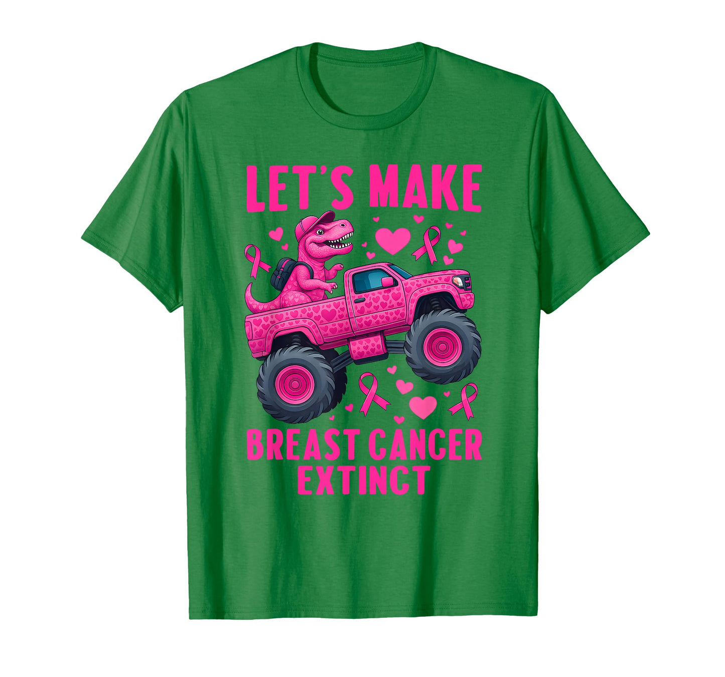 Lets Make Breast Cancer Extinct Pink Dinosaur Kids Boys Girl T-Shirt