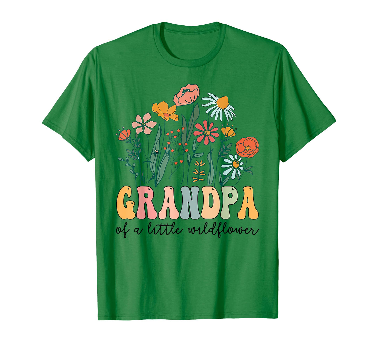 Grandpa Of The Little Wildflower Birthday Party Baby Shower T-Shirt