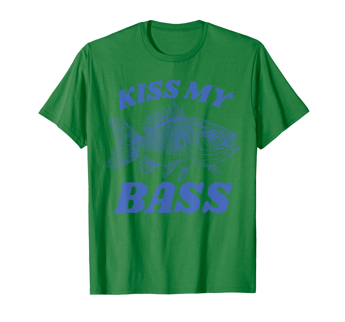Vintage Kiss My-Bass Fishing Lover Bass Fisher Womens Mens T-Shirt