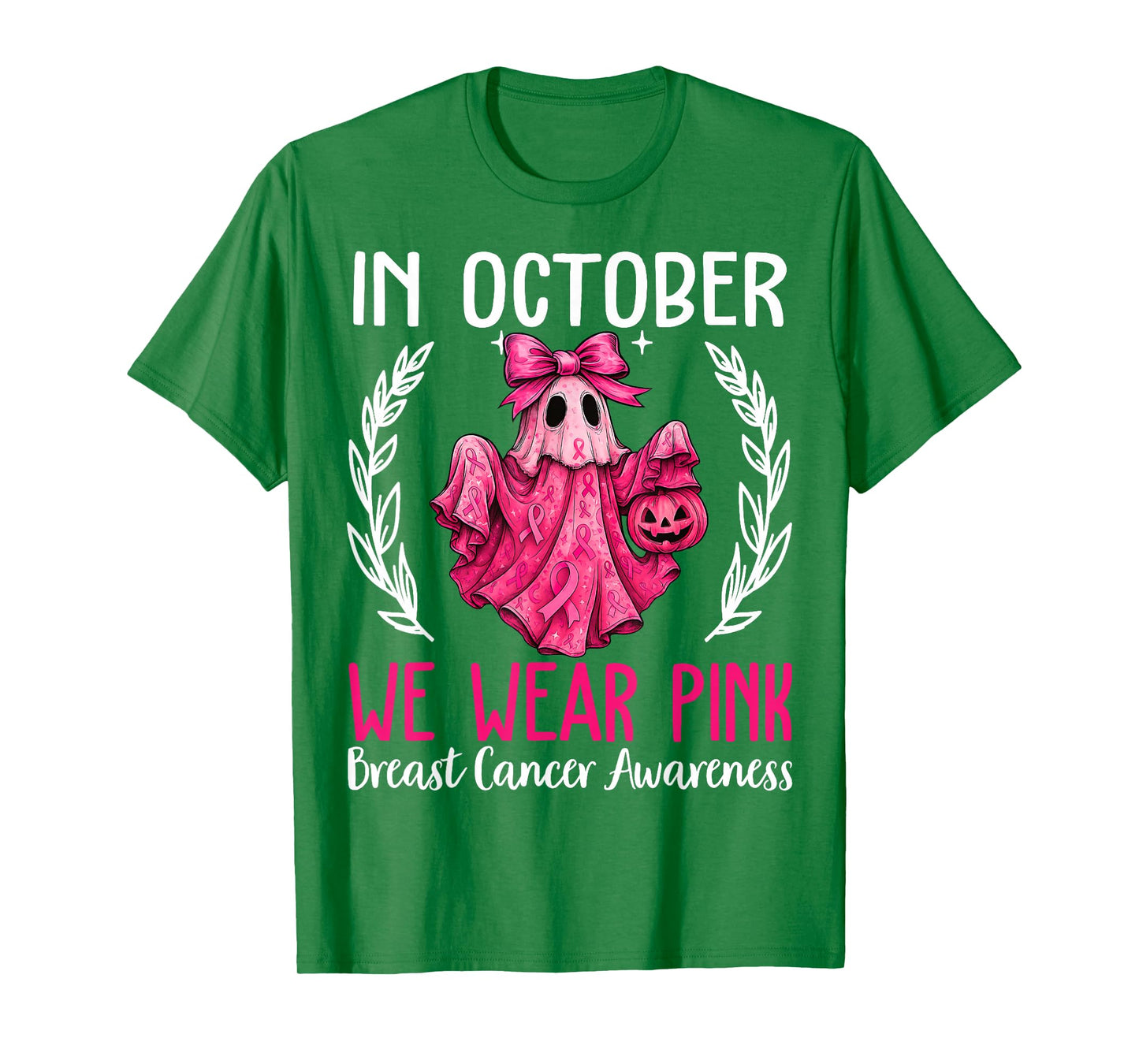 Breast Cancer Awareness Halloween in October We Wear Pink T-Shirt