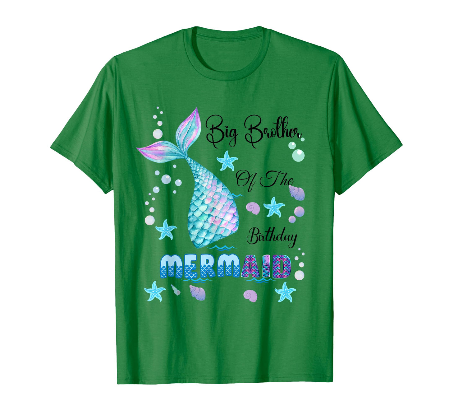 Big Brother Of The Birthday Mermaid Bday Party Mermaid Kids T-Shirt