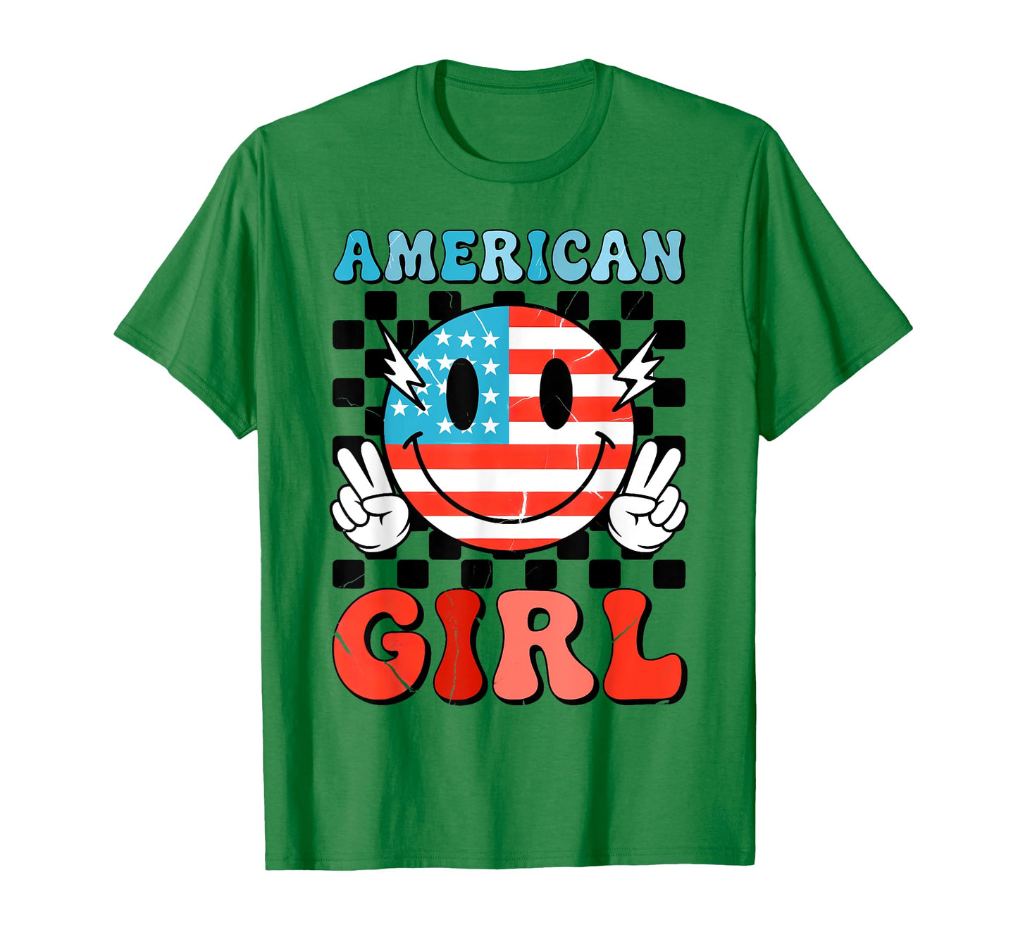 Funny American Girl Toddler Teens Kids 4th of July Patriotic T-Shirt