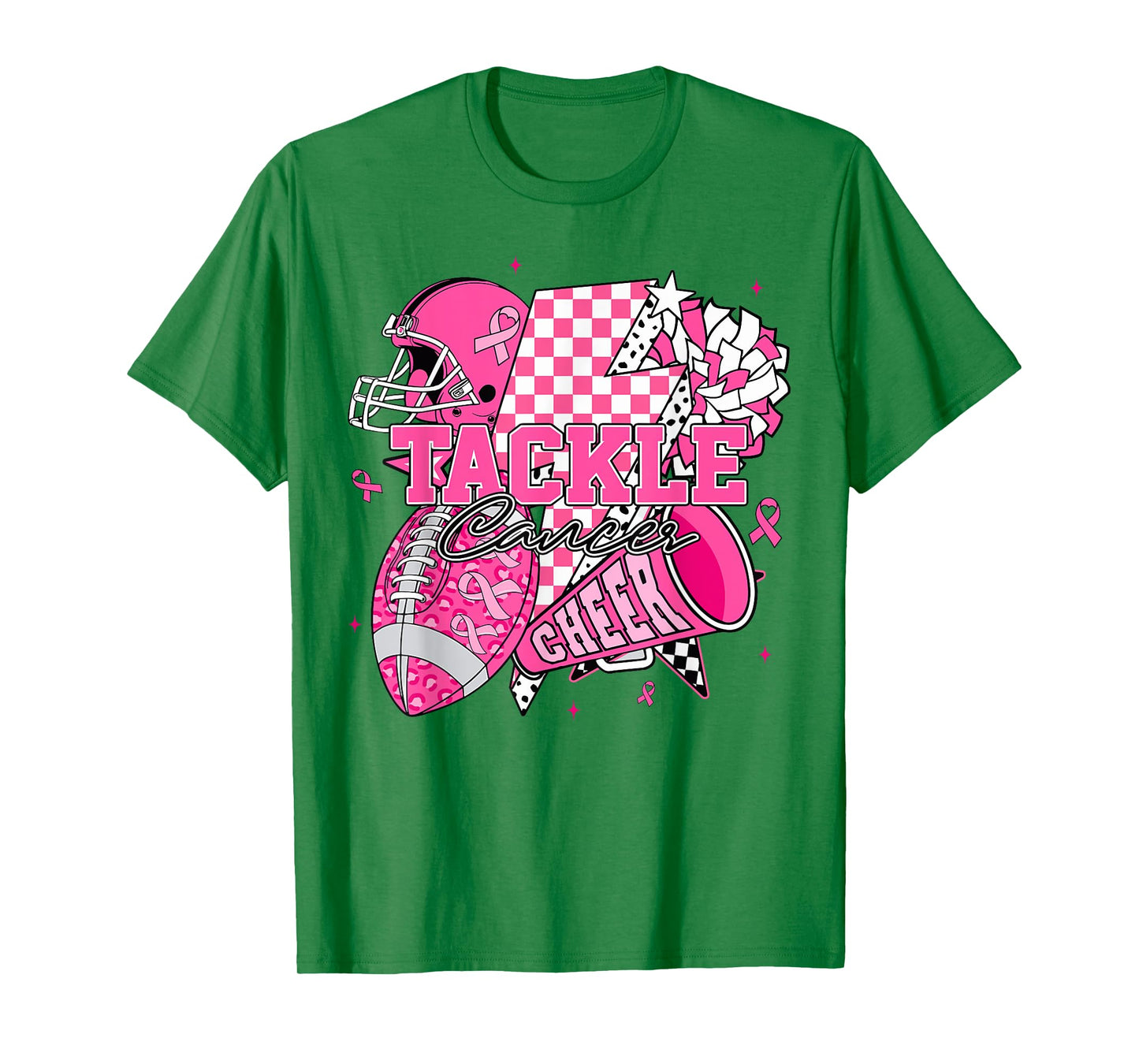 Tackle Football Breast Cancer Awareness Cheer Football Mom T-Shirt
