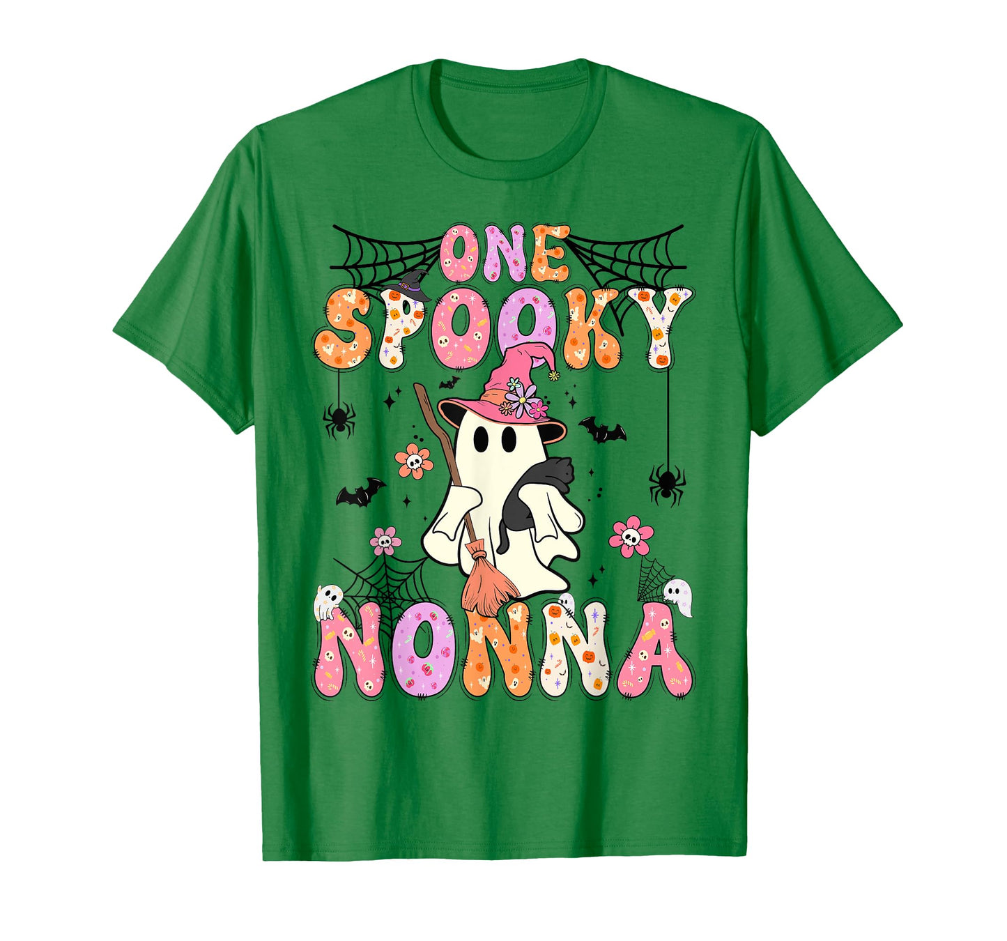 Groovy One Spooky Nonna Retro Halloween Cute Ghost T-Shirt