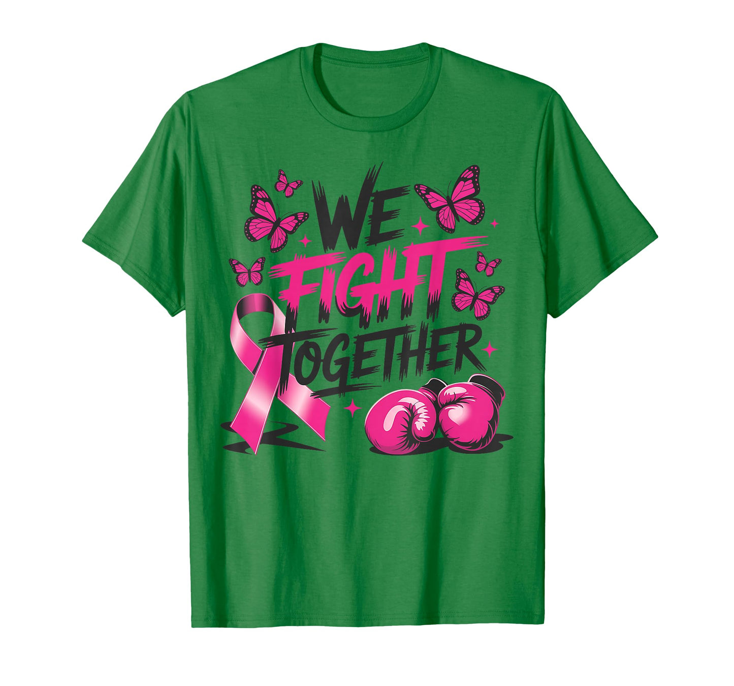 We Fight Together Fighter Gloves Breast Cancer Awareness T-Shirt