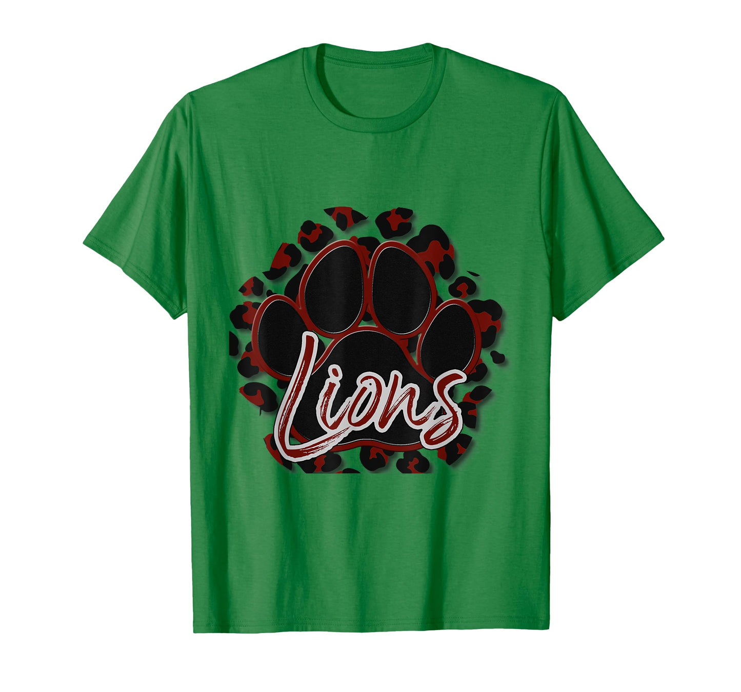 Lions Maroon Black Cheetah School Sports Fan Team Spirit T-Shirt