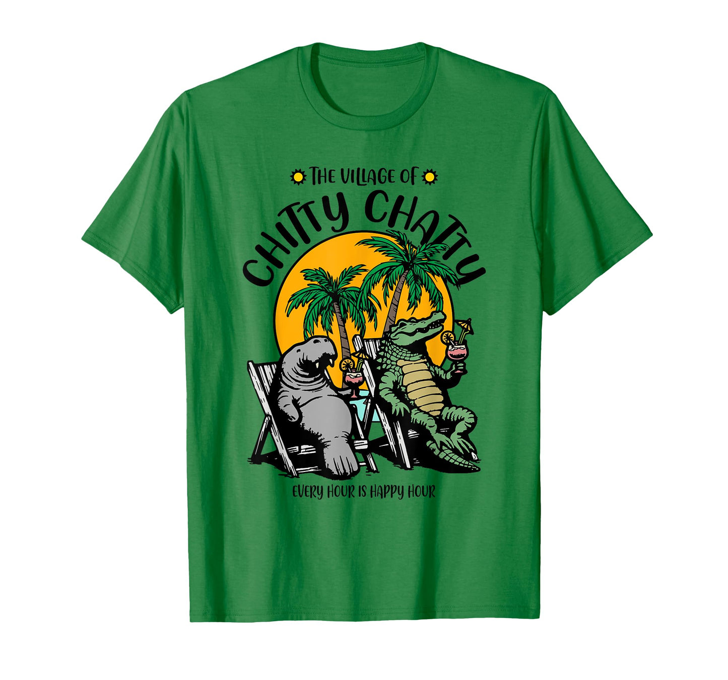 The Village of Chitty Chatty TV Manatee Alligator Design T-Shirt