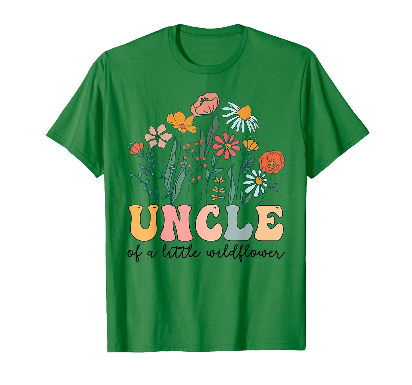 Uncle Of The Little Wildflower Birthday Party Baby Shower T-Shirt