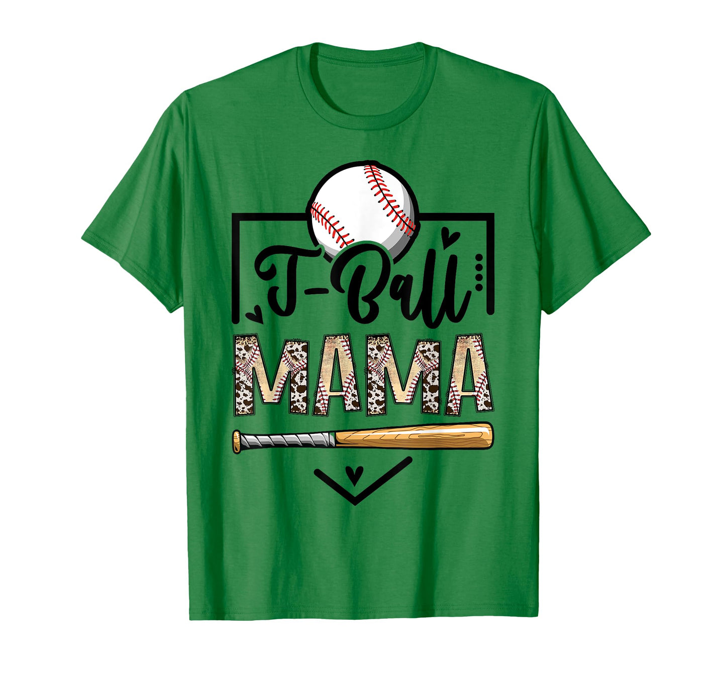 T-Ball Mama Leopard Funny Tee Ball Game Day T-Shirt