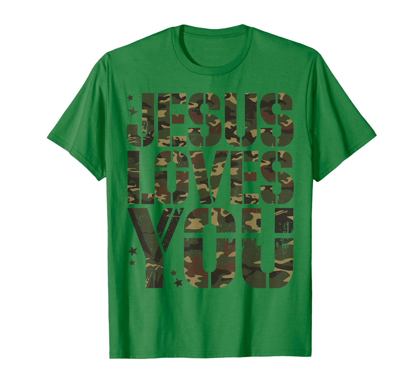Camo Jesus Loves You Teen Girl Funny Christian Bible Verse T-Shirt