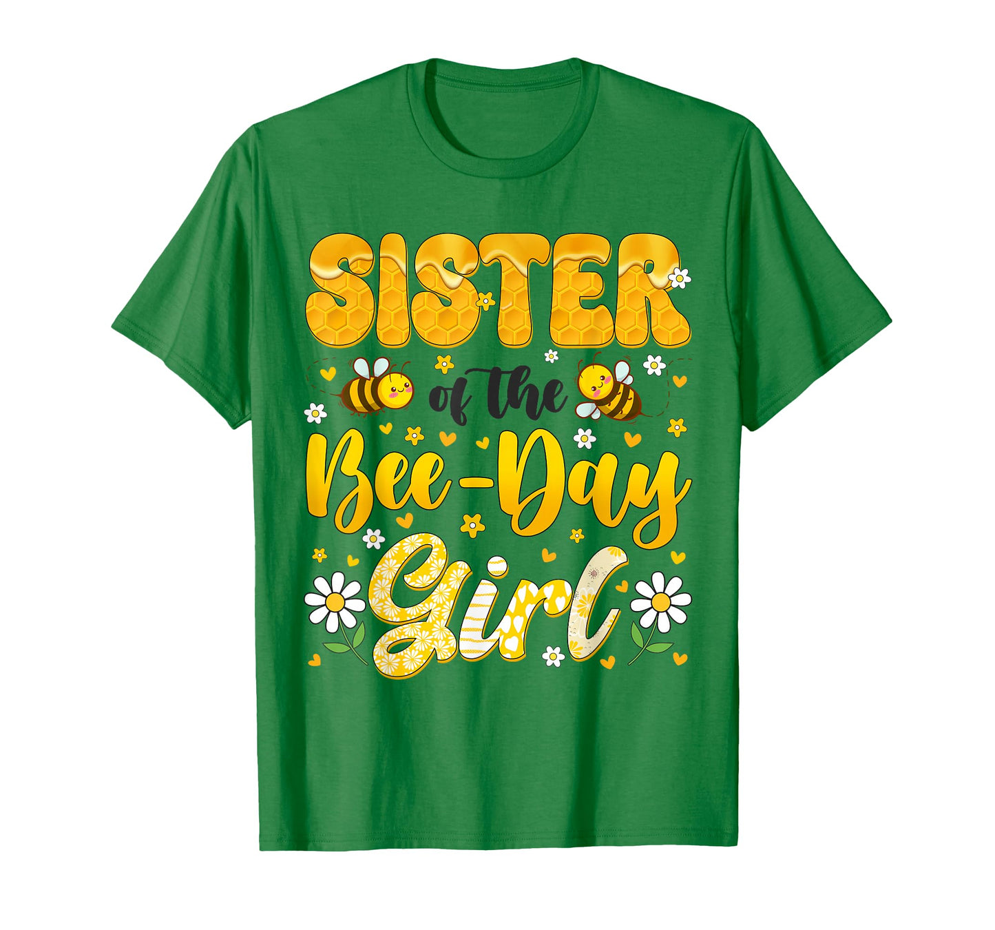 Sister Of The Bee Day Girl Flower Birthday Family Matching T-Shirt