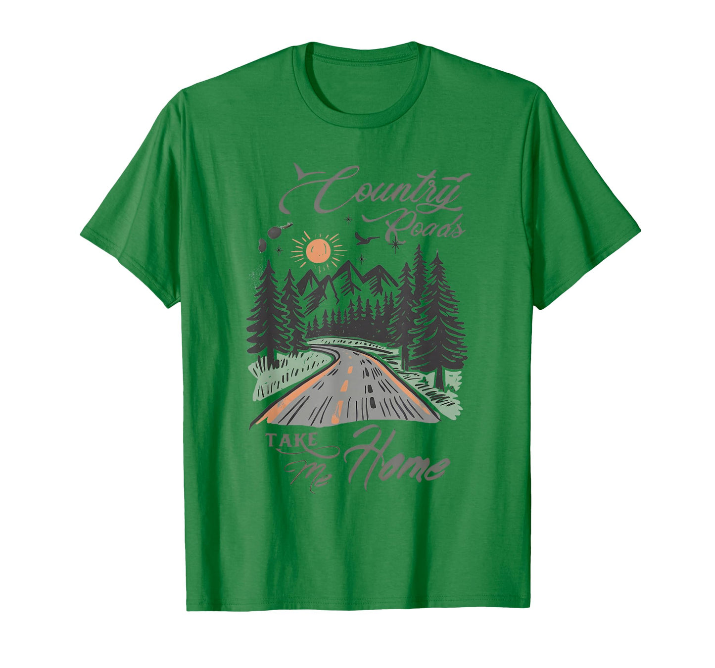 Retro Country Roads Take Me Home Vintage Mountain Lovers T-Shirt