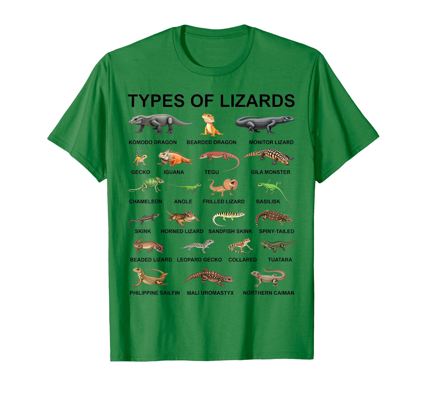 Types Of Lizards Educational Herpetologist Boys Girls Kids T-Shirt