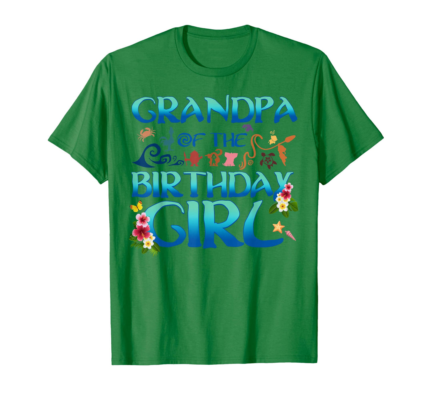 Grandpa Of The Birthday Girl Cute Oceania Adventure Family T-Shirt