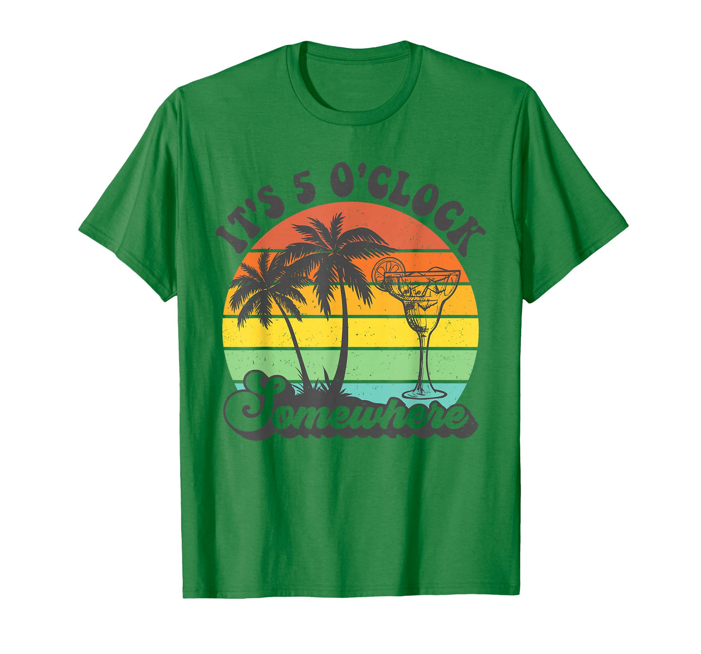 It's 5 O'clock Somewhere Coconut Tree Funny Summer Beach T-Shirt