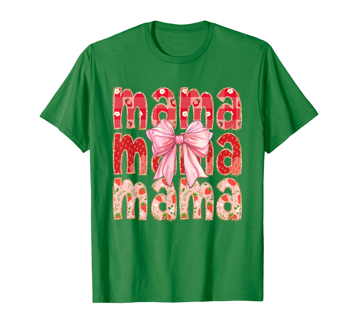 Mama Strawberry Coquette Bow Mother Day T-Shirt