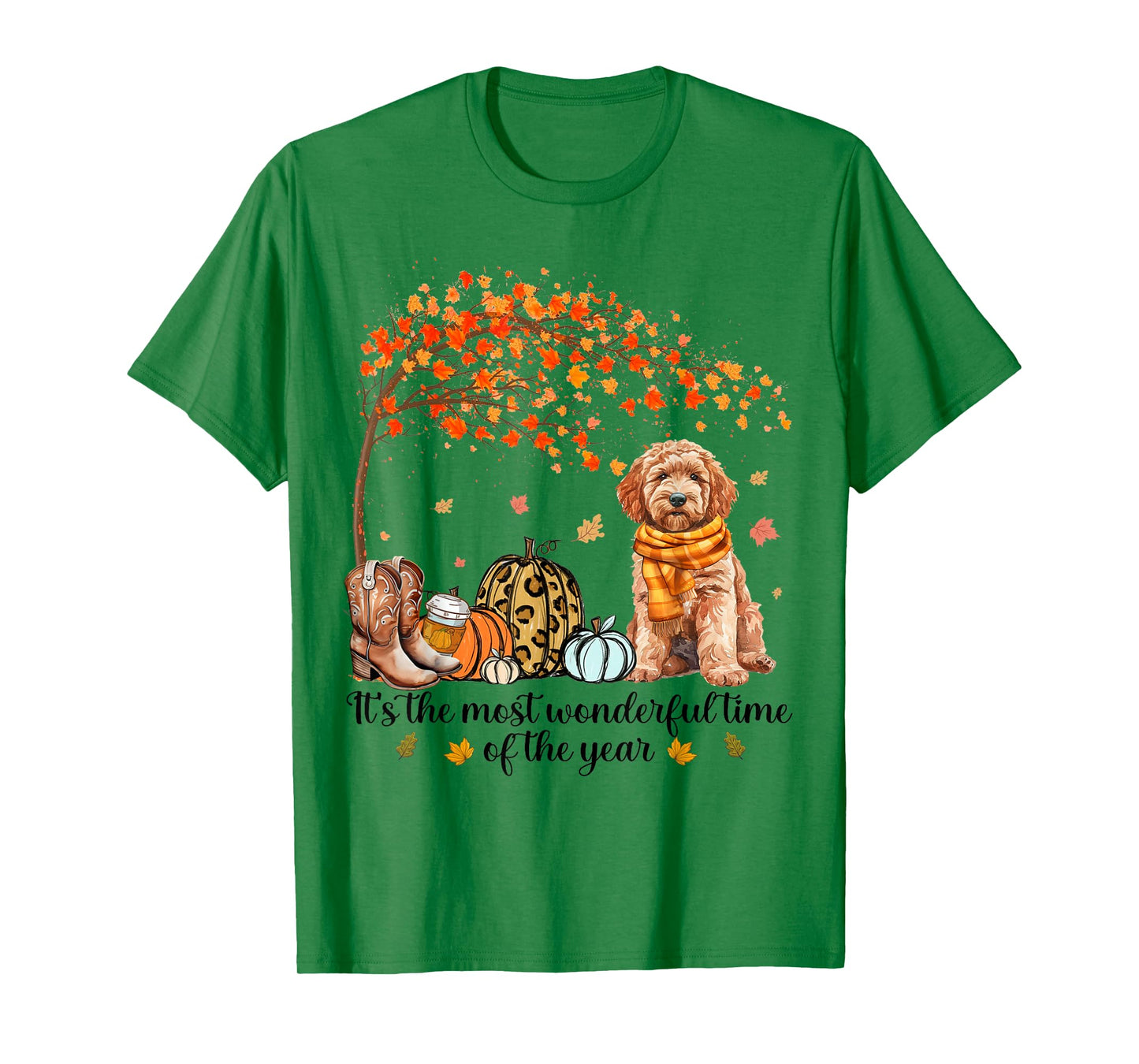 It’s The Most Wonderful Time Goldendoodle Pumpkins Autumn T-Shirt