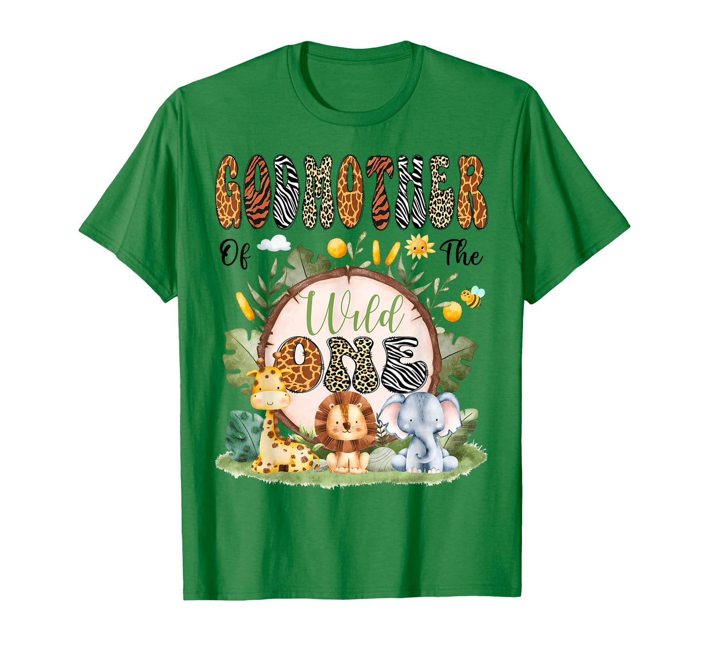 GodMother Of The Wild One First Bday Safari Jungle Animal T-Shirt