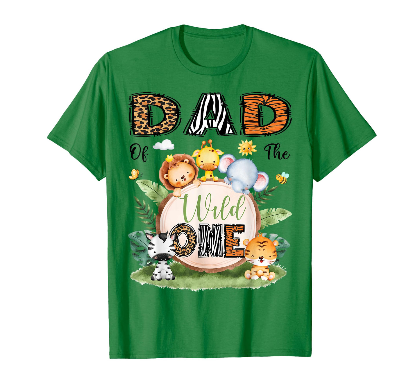 Dad Of The Wild One 1St Bday Boy Safari Woodland T-Shirt