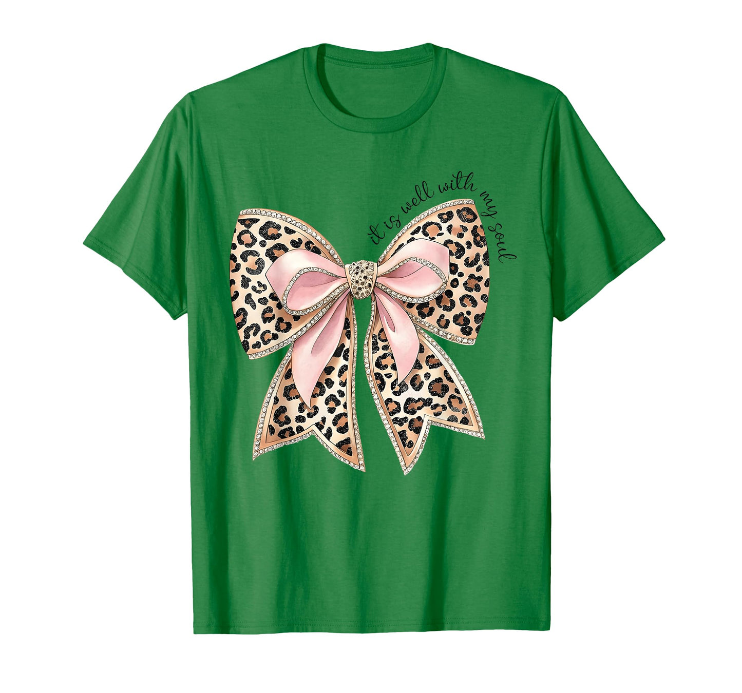 It is Well with My Soul Leopard Bow Christian T-Shirt