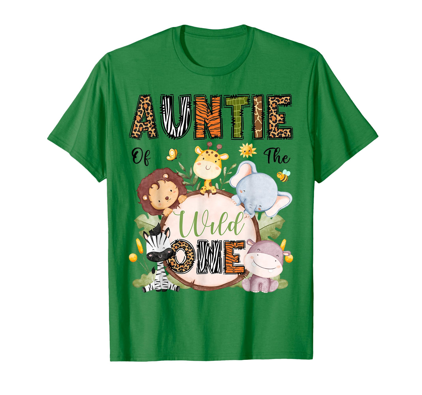Auntie Of The Wild One Safari Woodland 1St Bday Kids T-Shirt