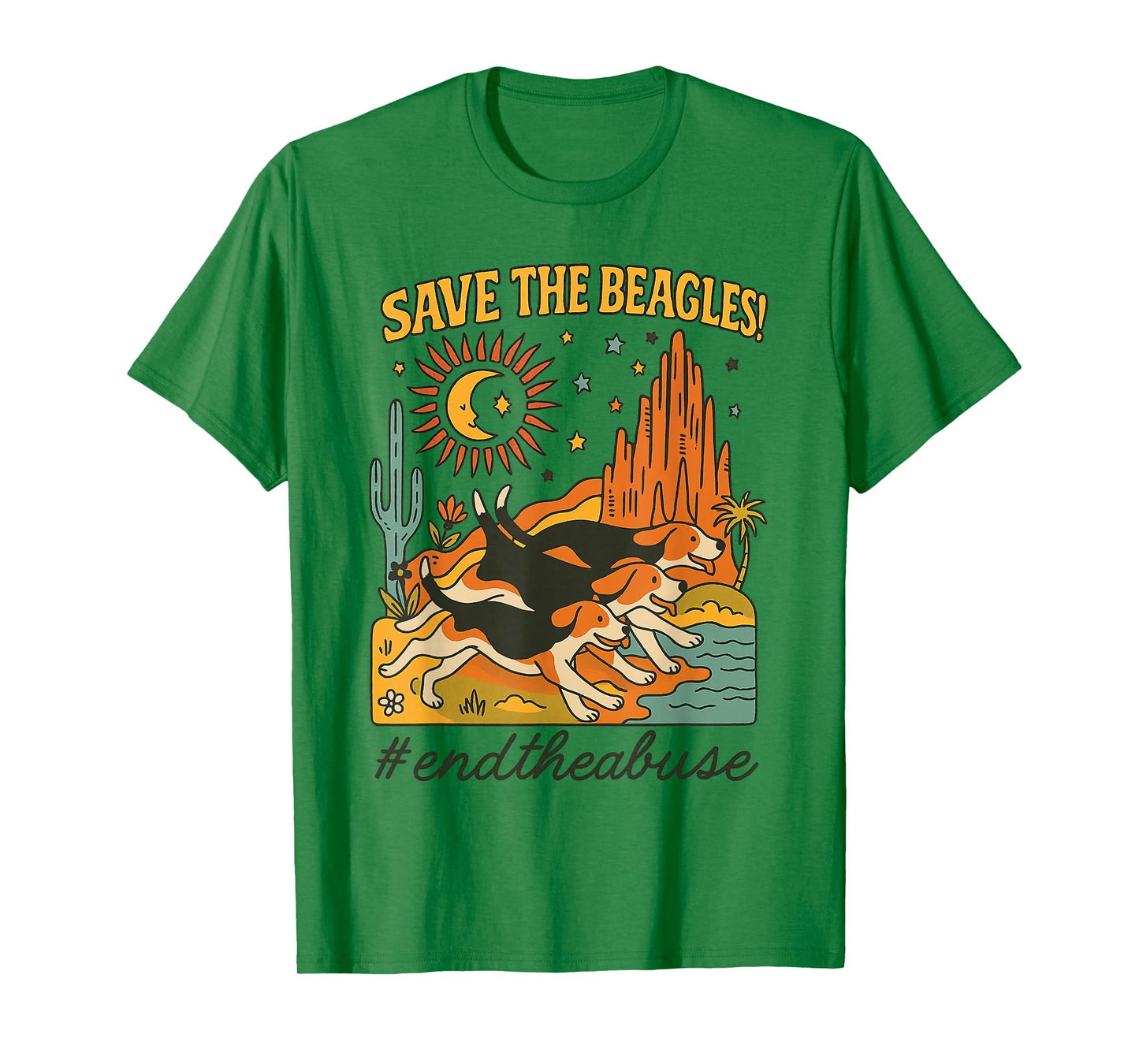 Save The Beagles #endtheabuse Vintage Animal Rescue T-Shirt