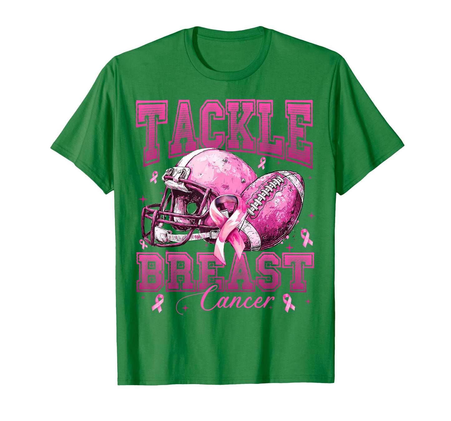 Tackle Breast Cancer Awareness Football Pink Out Cheer Mom T-Shirt