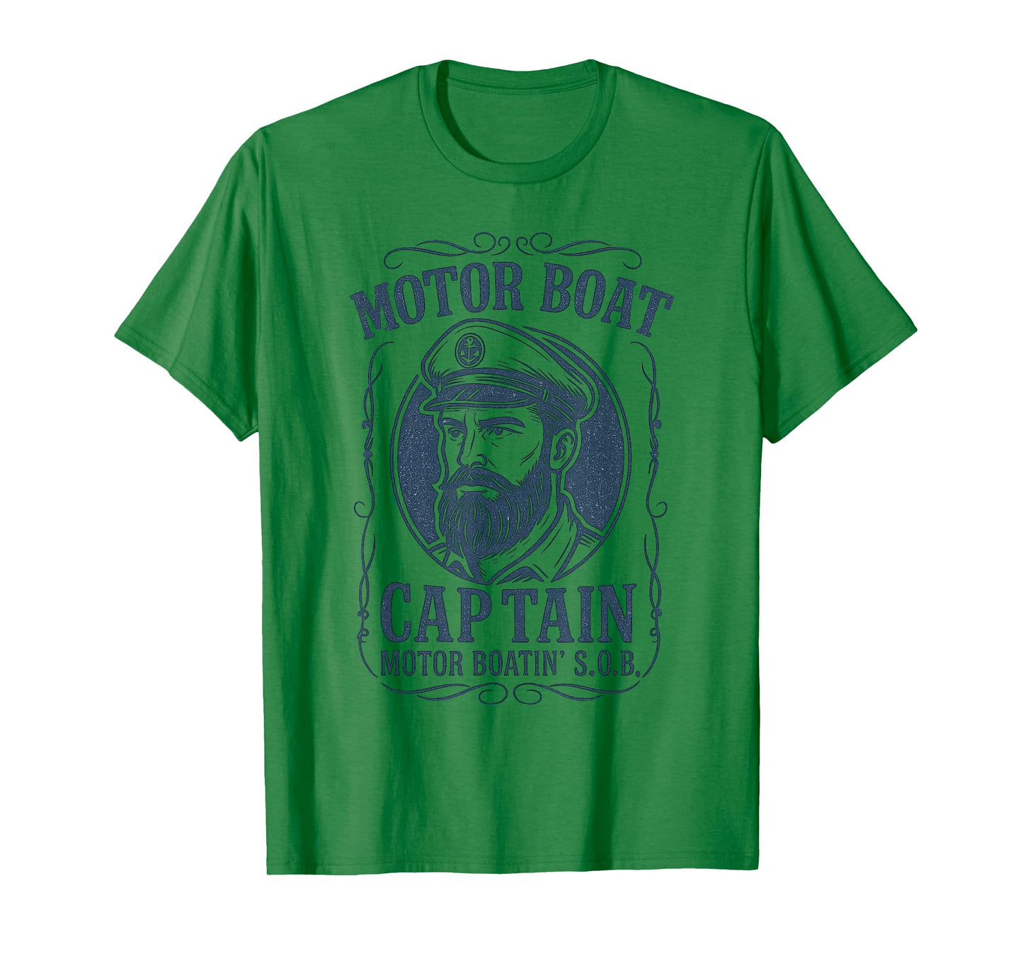 Motor Boat Captain Funny Men Vintage T-Shirt