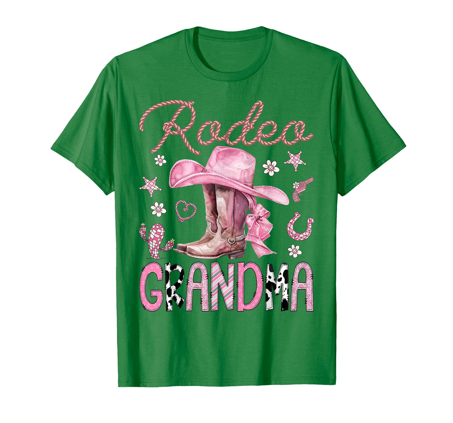 Rodeo Grandma Pink CowGirl Coquette Boots Birthday Girl T-Shirt