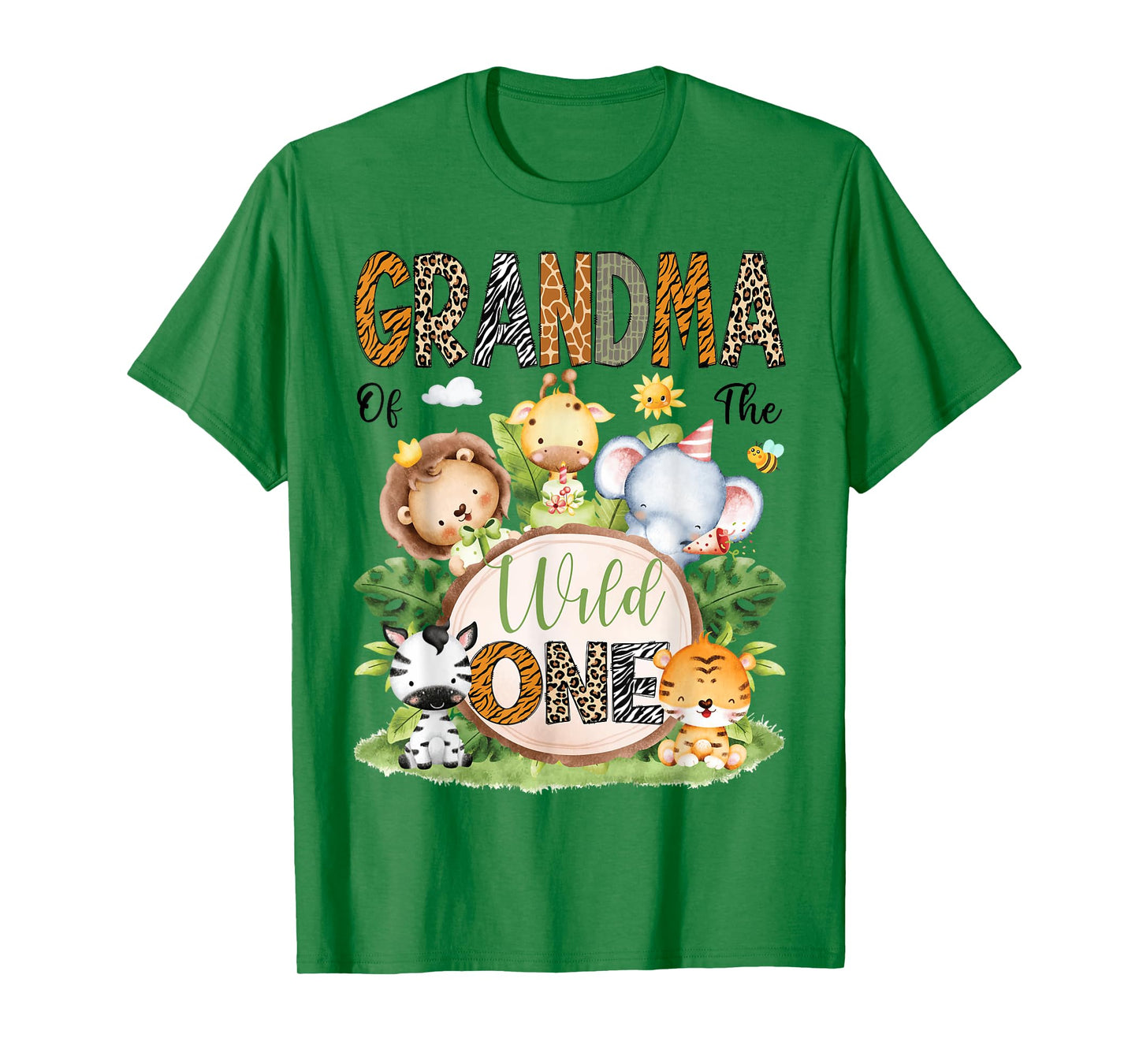 Grandma Of The Wild One Safari Jungle 1St Birthday Kids T-Shirt