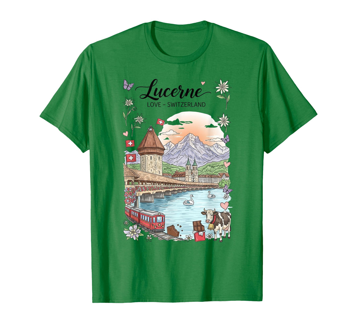 Lucerne Switzerland Scenic View Alpine Souvenir T-Shirt