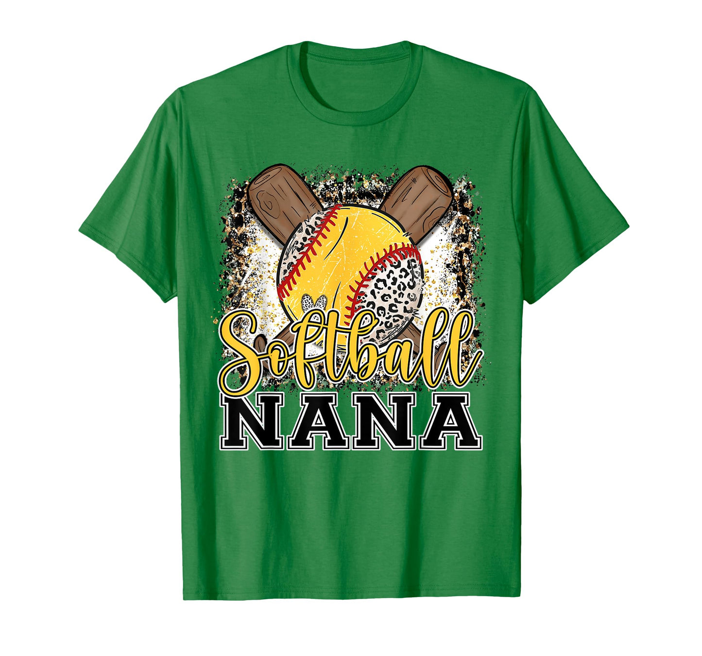 Softball Nana Leopard Funny Softball Pride T-Shirt