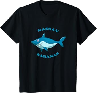 Kids Nassau, Bahamas Vintage Children's Shark Vacation Gift T-Shirt