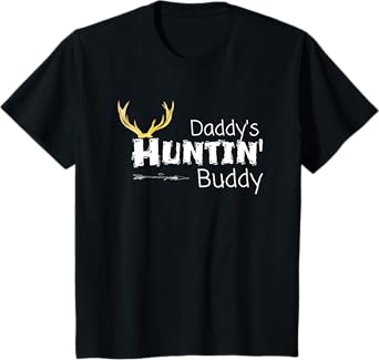 Kids Daddys Hunting Buddy Clothes Boy Girl Toddler Deer Hunter T-Shirt