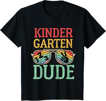 Kids Kindergarten Dude Kids First Day Of Kindergarten Vintage T-Shirt