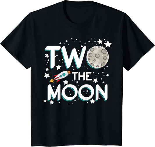 Two The Moon Toddler 2nd Birthday Gift for 2 Year Old T-Shirt