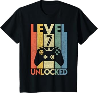 Level 7 Unlocked Funny Video Gamer 7th Birthday Gift T-Shirt