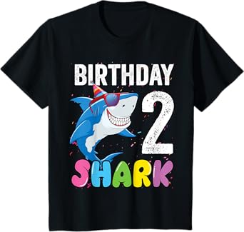 2nd Birthday Shark Shirt JawSome Kids Two Year Old Toddler T-Shirt
