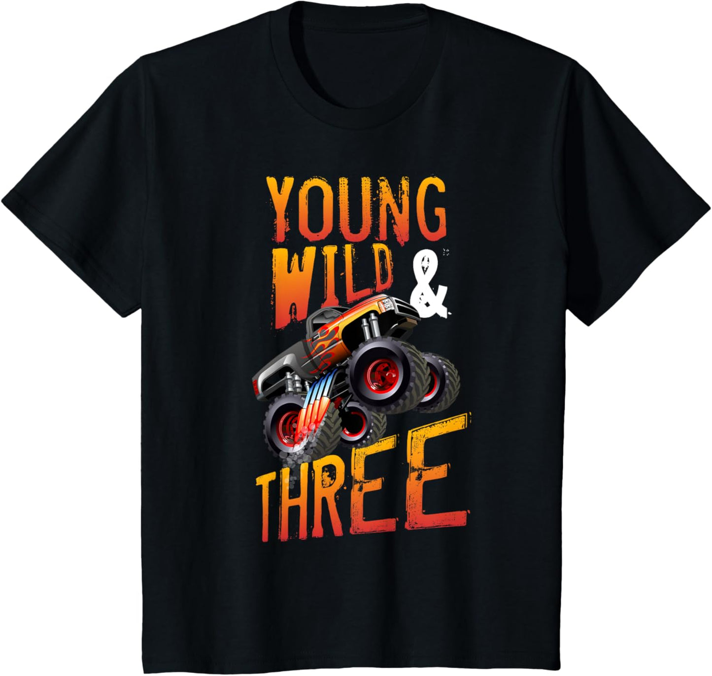 3rd Birthday Boy Monster Truck Rule JAM Three Years T-Shirt