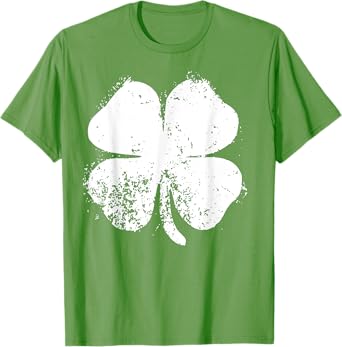 Four Leaf Clover Vintage Saint Patrick Day Gift T-Shirt