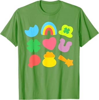 Lucky Charm Patricks Day Pot Of Gold Irish Shamrock Rainbow T-Shirt