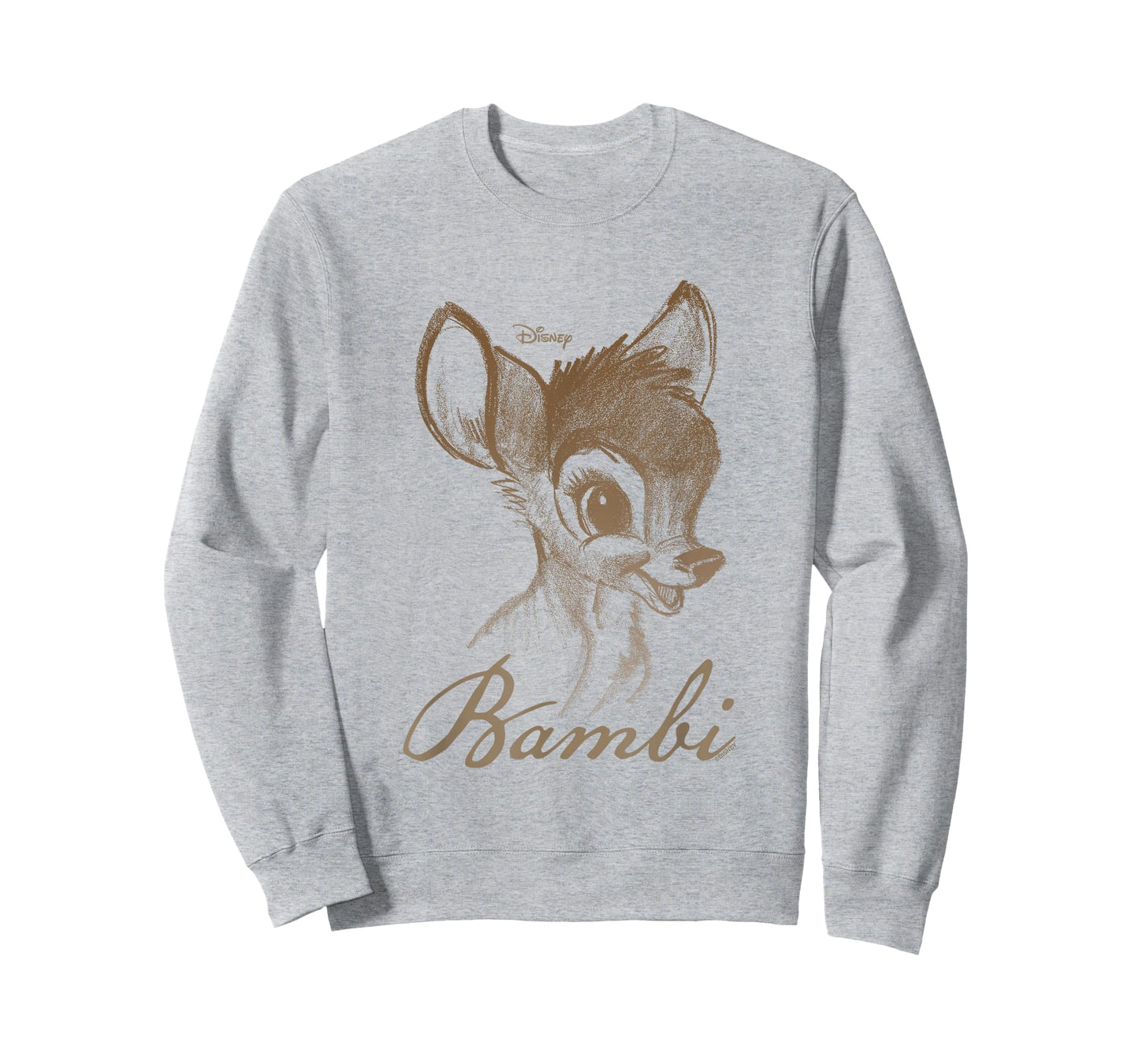 Disney Bambi Vintage Sketch Portrait T-Shirt - Sweatshirt | Ash