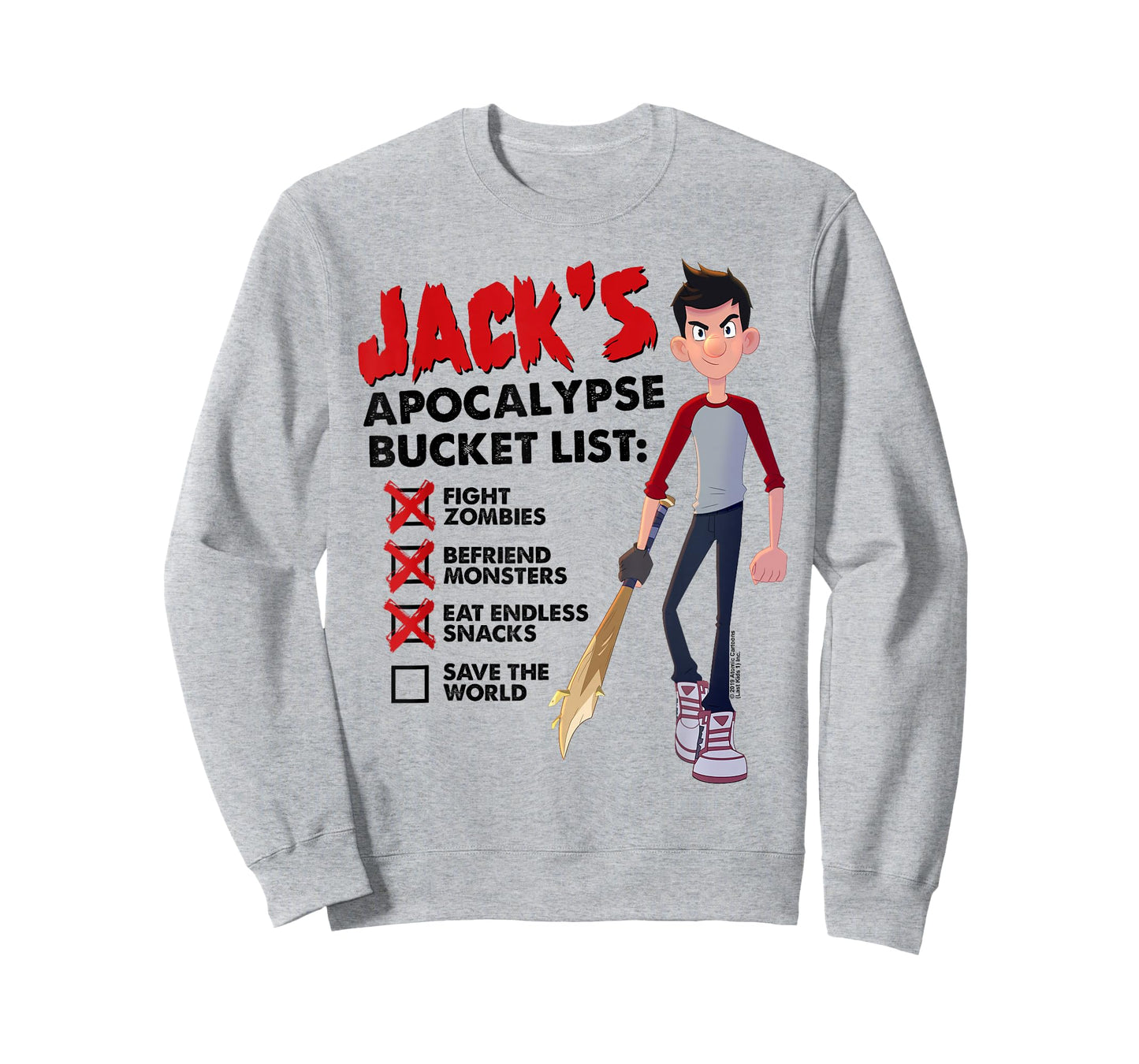 The Last Kids on Earth Jack's Apocalypse Bucket List T-Shirt - Sweatshirt | Ash