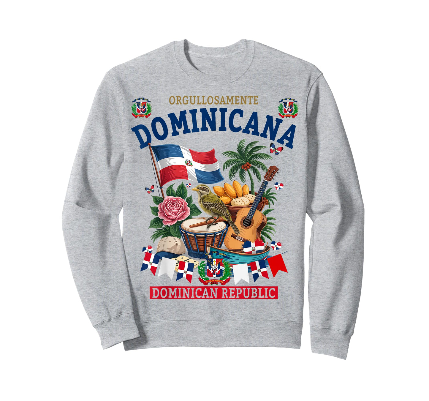 Republica Dominicana Women Idea & Hispanic Dominican Flag T-Shirt - Sweatshirt | Ash